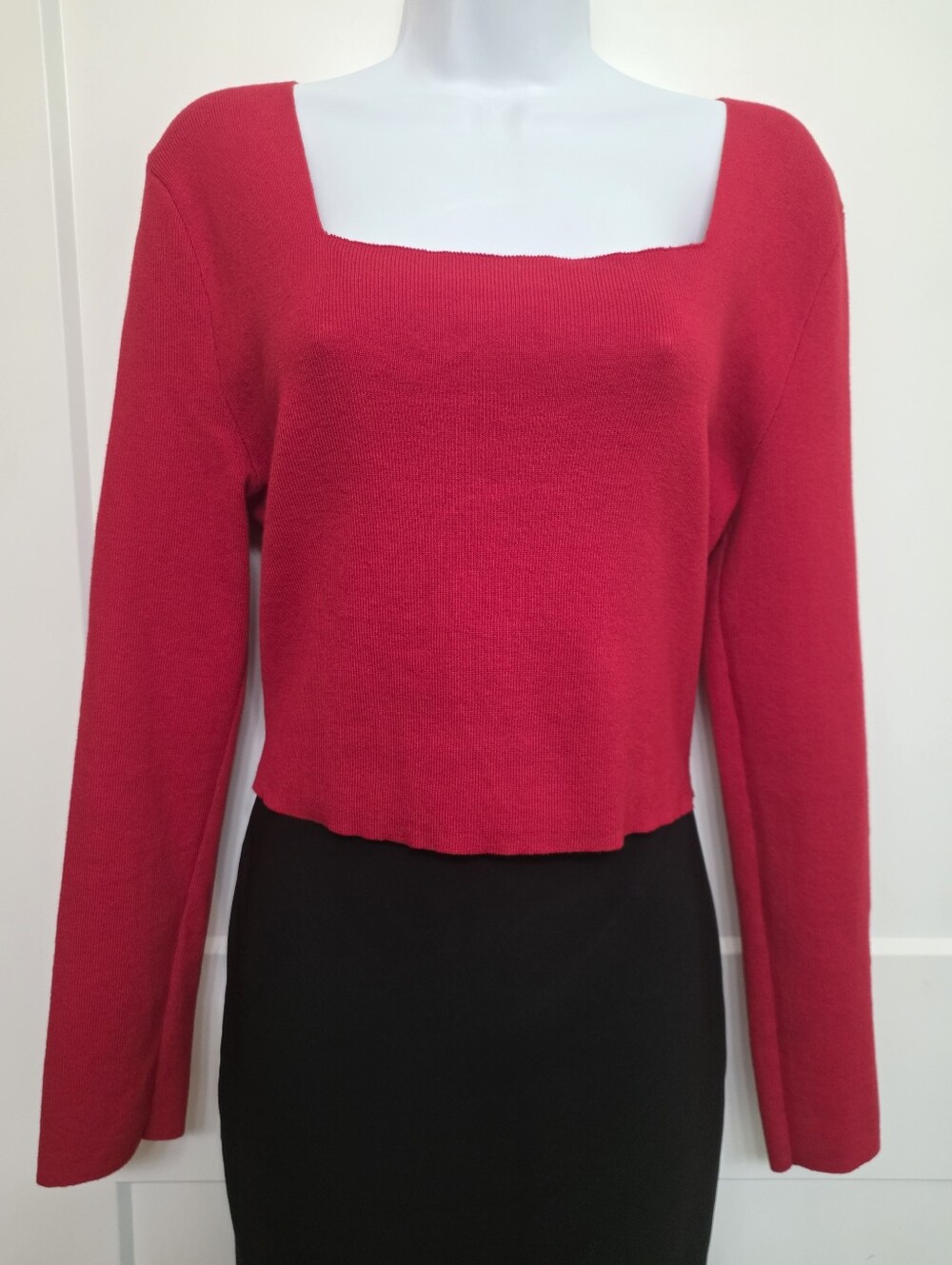 Red Cross Strap Back Sweater Top